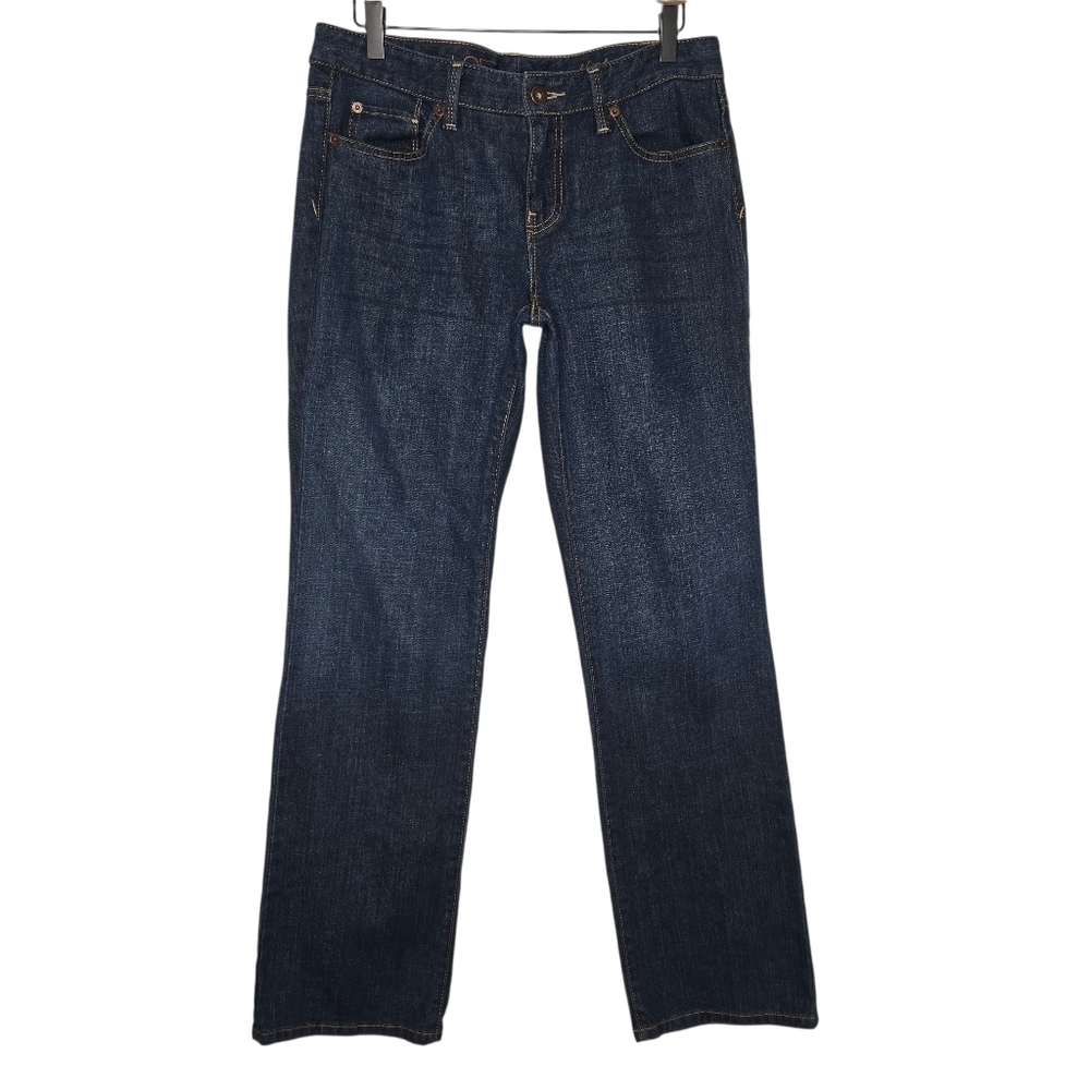 Loft Womens Dark Wash Mid Rise Original Bootcut Denim Jeans Size 8